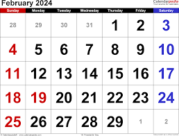 February 2024 Calendar